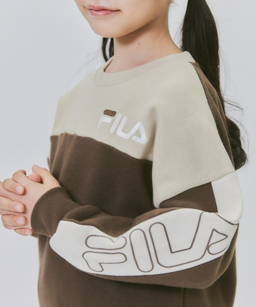 FILA(フィラ)の「【FILA】切り替えクルースウェット(スウェット・キッズ・ブラウン/ホワイト/ブラック・120/130/140/150/160)」の9枚目の写真
