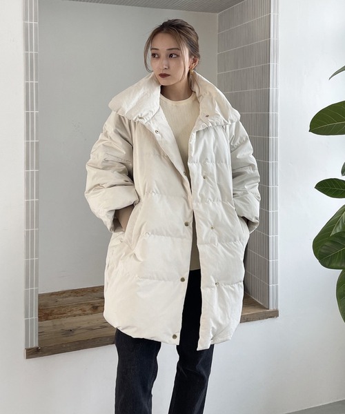 Vicente（ヴィセンテ）の「Vicente long down jacket（ダウンジャケット/コート・レディース・ホワイト/ブラウン・FREE）」の8枚目の写真