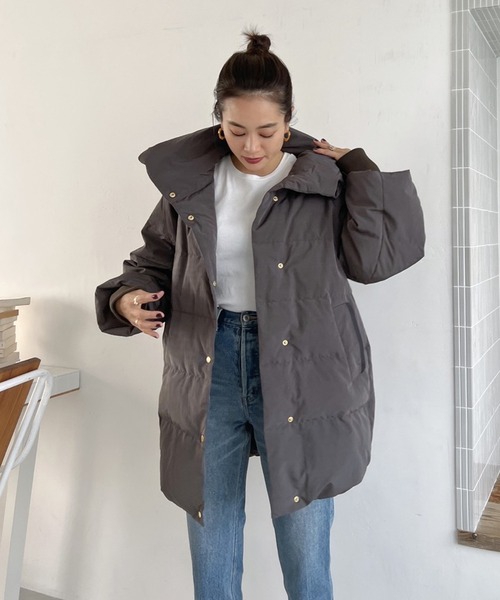 Vicente（ヴィセンテ）の「Vicente long down jacket（ダウンジャケット/コート・レディース・ホワイト/ブラウン・FREE）」の7枚目の写真