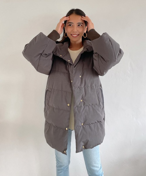 Vicente（ヴィセンテ）の「Vicente long down jacket（ダウンジャケット/コート・レディース・ホワイト/ブラウン・FREE）」の9枚目の写真