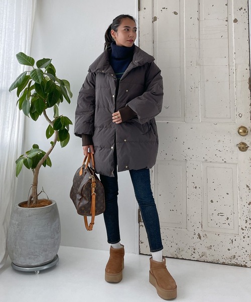 Vicente（ヴィセンテ）の「Vicente long down jacket（ダウンジャケット/コート・レディース・ホワイト/ブラウン・FREE）」の12枚目の写真