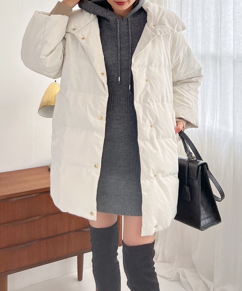 Vicente（ヴィセンテ）の「Vicente long down jacket（ダウンジャケット/コート・レディース・ホワイト/ブラウン・FREE）」の19枚目の写真