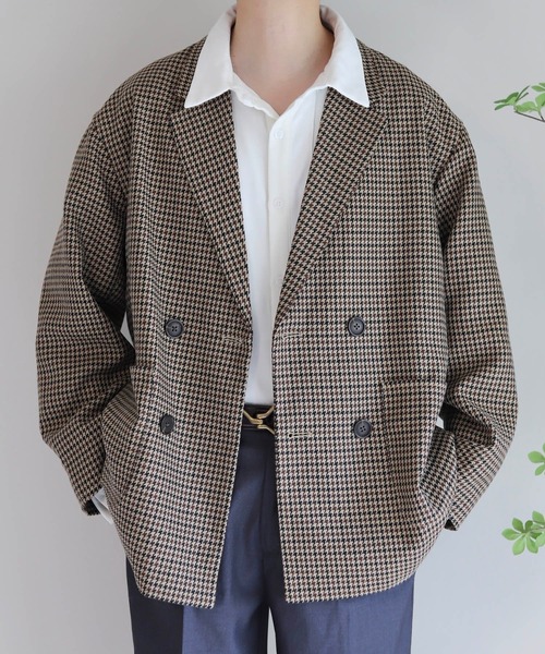 coen by Mr.SZK(コーエンバイミスタースズキ)の「ルーズシルエット ダブルジャケット【coen × Mr.SZK】(テーラードジャケット・メンズ・ブラウン系その他/ネイビー・S/M/L)」の3枚目の写真