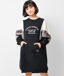 RiCO SUCRE（リコシュクレ）の「裏起毛シェブロンファー切り替えワンピース（ワンピース）」