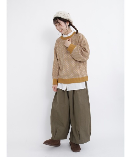 Samansa Mos2（サマンサ モスモス）の「パイピングバンドカラーチュニック（チュニック・レディース・ベージュ/グレー/オフホワイト/チャコール・ﾌﾘ-）」の5枚目の写真