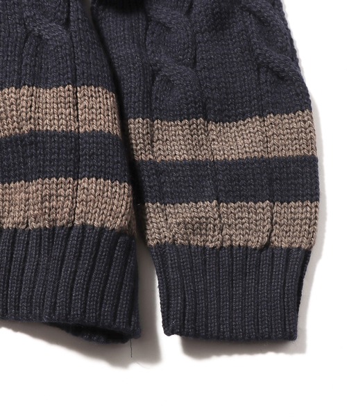 Oldderby Knitwear（オールダービーニットウェア）の「OLDDERBY KNITWEAR/オールドダービーニットウェア クリケットロングスリーブプルオーバー チルデンニット（ニット/セーター・メンズ・ナチュラル/グレイッシュベージュ/ネイビー・M/S）」の5枚目の写真