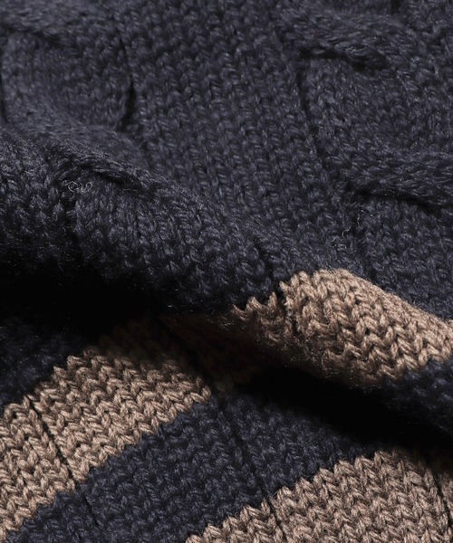Oldderby Knitwear（オールダービーニットウェア）の「OLDDERBY KNITWEAR/オールドダービーニットウェア クリケットロングスリーブプルオーバー チルデンニット（ニット/セーター・メンズ・ナチュラル/グレイッシュベージュ/ネイビー・M/S）」の15枚目の写真
