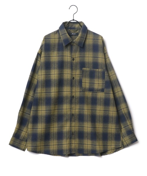 Lazar（ラザル）の「別注 Oversize Ombre Check Shirt/オーバーサイズ オンブレチェックシャツ/レギュラーカラーシャツ（シャツ/ブラウス・メンズ・グリーン/ブラック/イエロー/ブルー・L/M）」の11枚目の写真