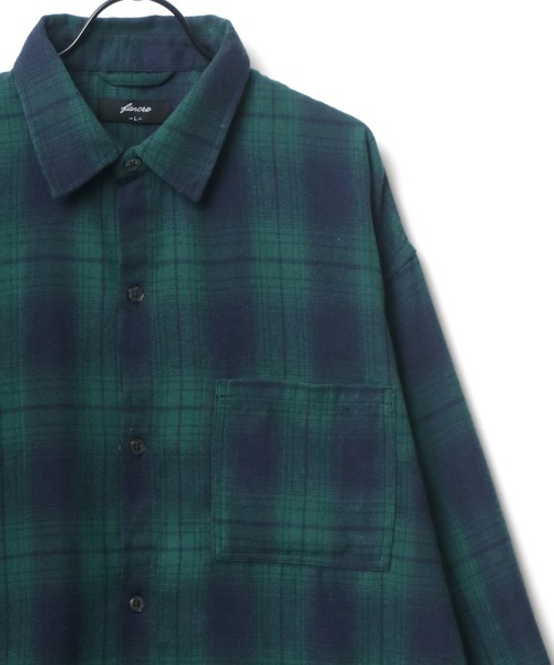 Lazar（ラザル）の「別注 Oversize Ombre Check Shirt/オーバーサイズ オンブレチェックシャツ/レギュラーカラーシャツ（シャツ/ブラウス・メンズ・グリーン/ブラック/イエロー/ブルー・L/M）」の17枚目の写真