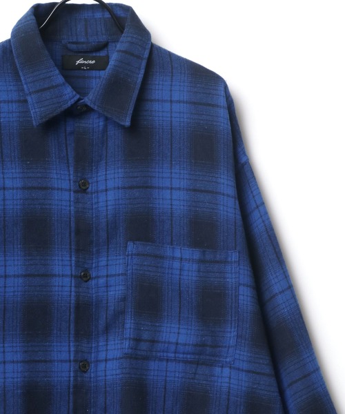 Lazar（ラザル）の「別注 Oversize Ombre Check Shirt/オーバーサイズ オンブレチェックシャツ/レギュラーカラーシャツ（シャツ/ブラウス・メンズ・グリーン/ブラック/イエロー/ブルー・L/M）」の16枚目の写真