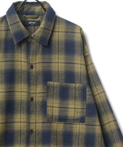Lazar（ラザル）の「別注 Oversize Ombre Check Shirt/オーバーサイズ オンブレチェックシャツ/レギュラーカラーシャツ（シャツ/ブラウス・メンズ・グリーン/ブラック/イエロー/ブルー・L/M）」の15枚目の写真