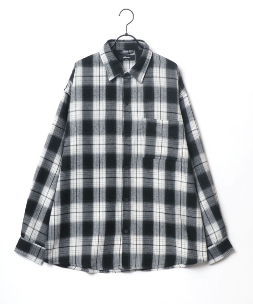Lazar（ラザル）の「別注 Oversize Ombre Check Shirt/オーバーサイズ オンブレチェックシャツ/レギュラーカラーシャツ（シャツ/ブラウス・メンズ・グリーン/ブラック/イエロー/ブルー・L/M）」の14枚目の写真