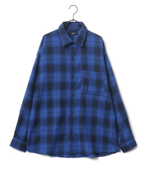 Lazar（ラザル）の「別注 Oversize Ombre Check Shirt/オーバーサイズ オンブレチェックシャツ/レギュラーカラーシャツ（シャツ/ブラウス・メンズ・グリーン/ブラック/イエロー/ブルー・L/M）」の12枚目の写真