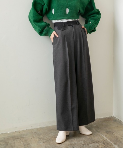 Eimee Law(エイミーロウ)の「ステッチポイントバキーパンツ(その他パンツ・レディース・ブラック/グレイッシュブルー/チャコールグレー・38)」の2枚目の写真