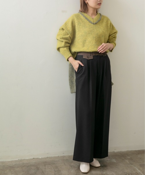 Eimee Law(エイミーロウ)の「ステッチポイントバキーパンツ(その他パンツ・レディース・ブラック/グレイッシュブルー/チャコールグレー・38)」の9枚目の写真