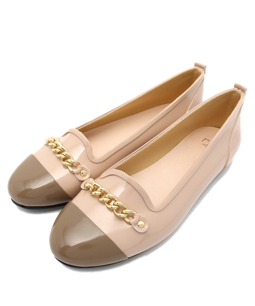 PICHE ABAHOUSE（ピシェ アバハウス）の「【CLASSY 7月号掲載】チェーンオペラレインパンプス（レインシューズ・レディース・ブラック/オフホワイト/ピンク・MEDIUM/LARGE/SMALL）」の3枚目の写真