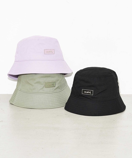 X-girl(エックスガール)の「METAL PLATE BUCKET HAT(ハット・レディース・ブラック/オリーブ/ライトパープル・ONE SIZE)」の4枚目の写真