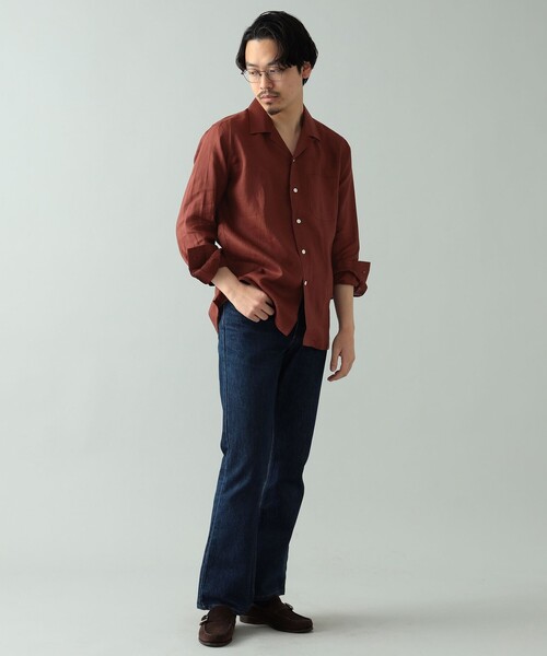 【極美品】ビームスF リネン ドレスシャツ 麻 beamsf ビームスエフ 半袖 ショートスリーブ BEAMS F（ビームス エフ＞銀河が気になる新しいドレスシャツ｜BEAMS F