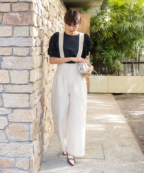 DONOBAN（ドノバン）の「ショルダーフリルブラウス（シャツ/ブラウス・レディース・ネイビー/ホワイト・F）」の13枚目の写真