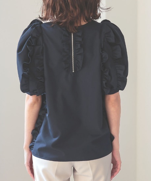 DONOBAN（ドノバン）の「ショルダーフリルブラウス（シャツ/ブラウス・レディース・ネイビー/ホワイト・F）」の18枚目の写真