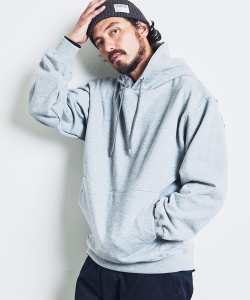 Magine（マージン）の「URAKE BASIC HOOD PARKA:裏毛 ベーシック フード パーカ 23SS（パーカー・メンズ・グレー/グレイッシュベージュ/オリーブ/ネイビー/ブラック・44/46/48）」の3枚目の写真