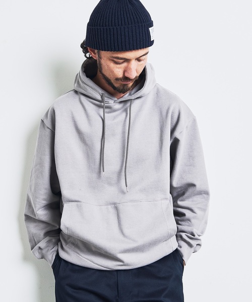 Magine（マージン）の「URAKE BASIC HOOD PARKA:裏毛 ベーシック フード パーカ 23SS（パーカー・メンズ・グレー/グレイッシュベージュ/オリーブ/ネイビー/ブラック・44/46/48）」の20枚目の写真
