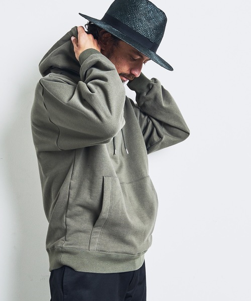 Magine（マージン）の「URAKE BASIC HOOD PARKA:裏毛 ベーシック フード パーカ 23SS（パーカー・メンズ・グレー/グレイッシュベージュ/オリーブ/ネイビー/ブラック・44/46/48）」の14枚目の写真