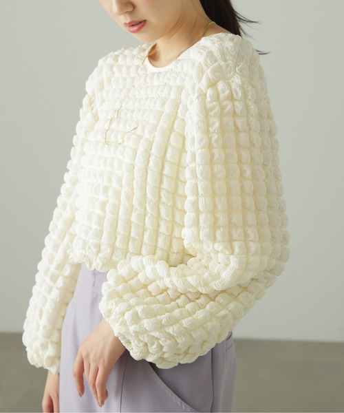 FREE'S MART（フリーズマート）の「◆前後2Wayぽこぽこ長袖ブラウス（シャツ/ブラウス・レディース・ブラック/ホワイト/イエロー系その他・FREE）」の14枚目の写真