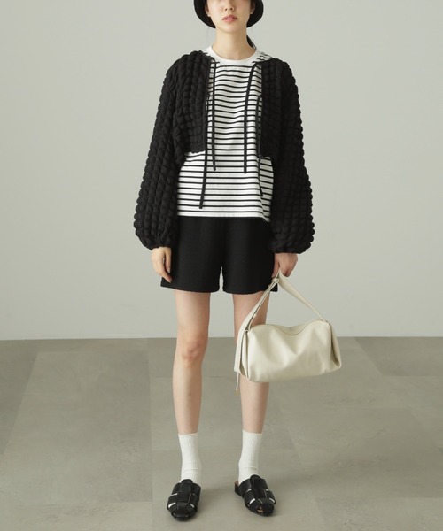 FREE'S MART（フリーズマート）の「◆前後2Wayぽこぽこ長袖ブラウス（シャツ/ブラウス・レディース・ブラック/ホワイト/イエロー系その他・FREE）」の4枚目の写真