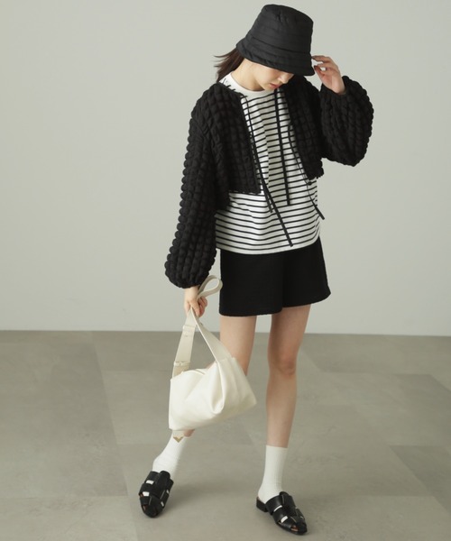 FREE'S MART（フリーズマート）の「◆前後2Wayぽこぽこ長袖ブラウス（シャツ/ブラウス・レディース・ブラック/ホワイト/イエロー系その他・FREE）」の5枚目の写真