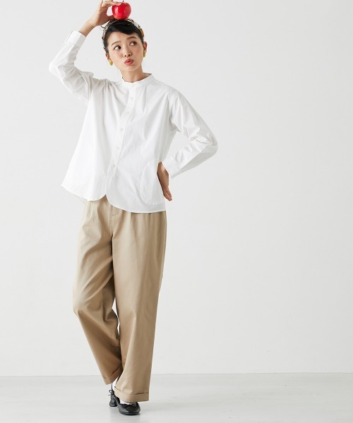 Le temps riche(ルタンリッシュ)の「ツータックワイドトラウザース<Le temps riche>(チノパンツ・レディース・ベージュ/オリーブ・M/S/L/LL)」の15枚目の写真