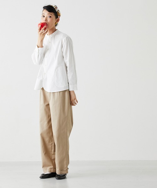 Le temps riche(ルタンリッシュ)の「ツータックワイドトラウザース<Le temps riche>(チノパンツ・レディース・ベージュ/オリーブ・M/S/L/LL)」の16枚目の写真