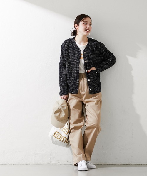 Le temps riche(ルタンリッシュ)の「ツータックワイドトラウザース<Le temps riche>(チノパンツ・レディース・ベージュ/オリーブ・M/S/L/LL)」の17枚目の写真