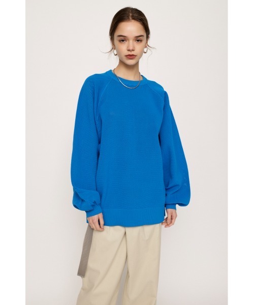 SLY(スライ)の「AIRY LIGHT OVERSIZE TOPS オーバーサイズ ビッグサイズ プルオーバー 洗える アンチピリング(ニット/セーター・レディース・ホワイト/ピンク/ブラック/ブルー・FREE)」の3枚目の写真