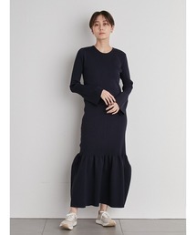【emmi atelier】リブニットワンピース