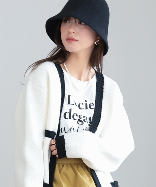 KOBE LETTUCE（コウベレタス）の「クロシェハット（ハット・レディース・ブラック/ホワイト系・FREE）」の2枚目の写真