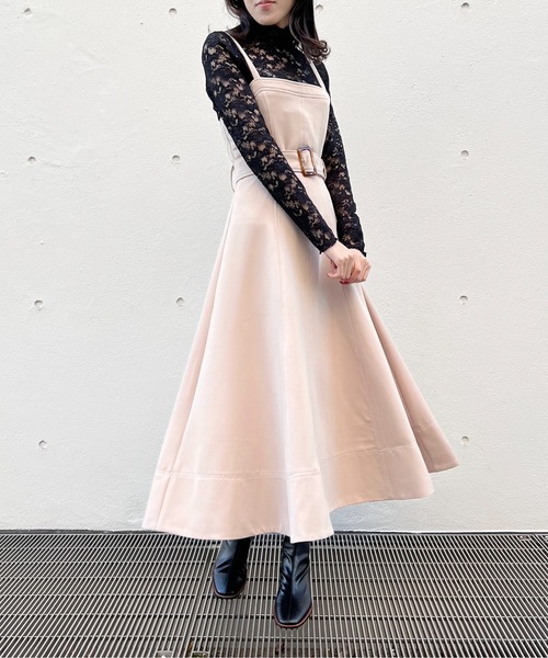 one way（ワンウェイ）の「フレアラインジャンスカ（ジャンパースカート・レディース・ブラック/ベージュ/ネイビー/ホワイト・FREE）」の3枚目の写真