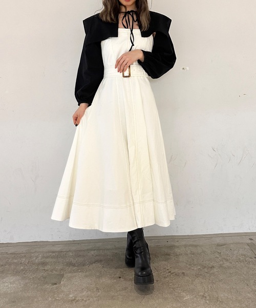 one way（ワンウェイ）の「フレアラインジャンスカ（ジャンパースカート・レディース・ブラック/ベージュ/ネイビー/ホワイト・FREE）」の22枚目の写真