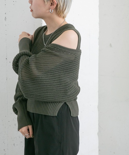 KBF(ケイビーエフ)の「メッシュスリーブSETベスト(ベスト・レディース・ネイビー/オレンジ系その他/カーキ・ONE)」の7枚目の写真