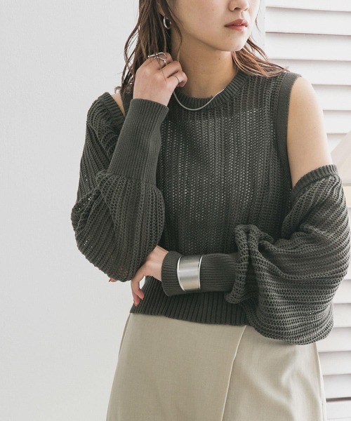 KBF(ケイビーエフ)の「メッシュスリーブSETベスト(ベスト・レディース・ネイビー/オレンジ系その他/カーキ・ONE)」の12枚目の写真