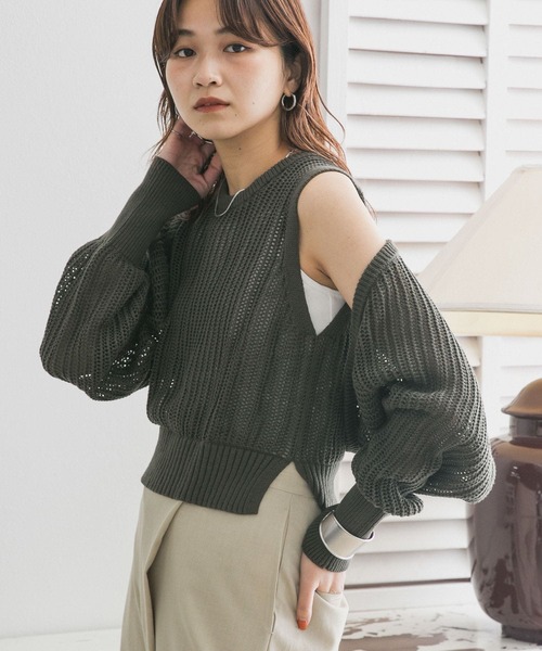 KBF(ケイビーエフ)の「メッシュスリーブSETベスト(ベスト・レディース・ネイビー/オレンジ系その他/カーキ・ONE)」の15枚目の写真