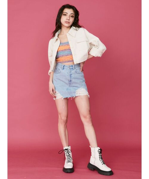 EVRIS（エヴリス）の「ツイルショートジャケット（ミリタリージャケット・レディース・ブラック/ブルー/アイボリー・FREE）」の22枚目の写真