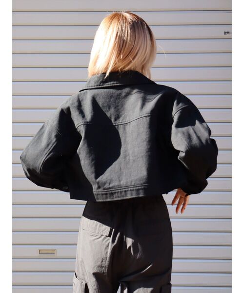 EVRIS（エヴリス）の「ツイルショートジャケット（ミリタリージャケット・レディース・ブラック/ブルー/アイボリー・FREE）」の18枚目の写真