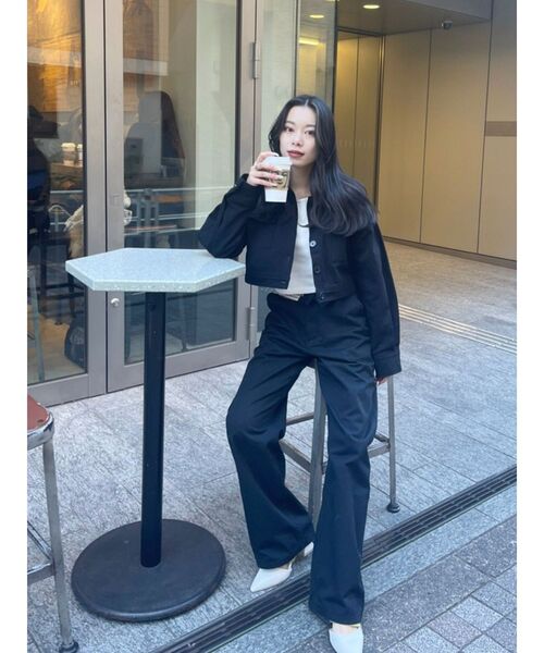 EVRIS（エヴリス）の「ツイルショートジャケット（ミリタリージャケット・レディース・ブラック/ブルー/アイボリー・FREE）」の10枚目の写真