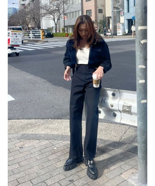 EVRIS（エヴリス）の「ツイルショートジャケット（ミリタリージャケット・レディース・ブラック/ブルー/アイボリー・FREE）」の15枚目の写真