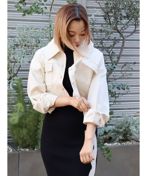 EVRIS（エヴリス）の「ツイルショートジャケット（ミリタリージャケット・レディース・ブラック/ブルー/アイボリー・FREE）」の20枚目の写真