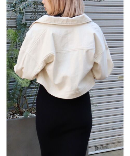 EVRIS（エヴリス）の「ツイルショートジャケット（ミリタリージャケット・レディース・ブラック/ブルー/アイボリー・FREE）」の11枚目の写真