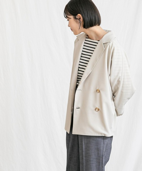 Gready Brilliant（グレディブリリアン）の「Eテーラーダブルドルマンジャケット（テーラードジャケット・レディース・ブラック/ベージュ・FREE）」の21枚目の写真