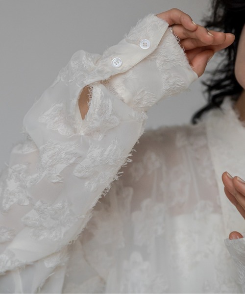 VACANCY（ヴァカンシー）の「バリモア襟カットジャガードシアーシャツ（シャツ/ブラウス・レディース・ネイビー/グリーン/アイボリー・FREE）」の22枚目の写真