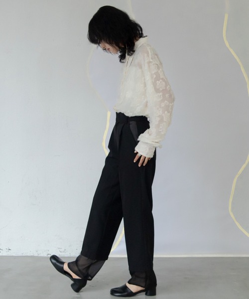 VACANCY（ヴァカンシー）の「バリモア襟カットジャガードシアーシャツ（シャツ/ブラウス・レディース・ネイビー/グリーン/アイボリー・FREE）」の9枚目の写真